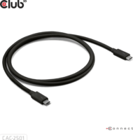 Club3D CAC-2501 USB-C apa - USB-C apa Adat és töltő kábel 1m - Fekete