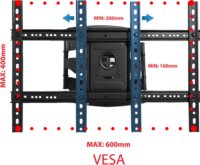 Esperanza Cronos 40"-85" LCD TV / Monitor fali tartó konzol - Fekete