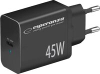 Esperanza Quick Power Charger USB-C Hálózati Gyorstöltő Adapter 45W - Fekete