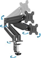 Esperanza Mache 17"-27" LCD TV / Monitor asztali tartó kar - Fekete (2 kijelző)