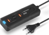Esperanza Quick Power Charger 2xUSB-A / 2xUSB-C Hálózati Gyorstöltő Adapter 60W - Fekete