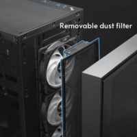 Chieftec Hunter 3 Midi Torony Számítógépház + 4db 120mm ARGB ventilátor - Fekete