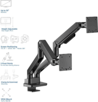 ACT AC8342 17"-35" LCD TV / Monitor Gázrugós asztali tartó kar - Fekete (2 kijelző)