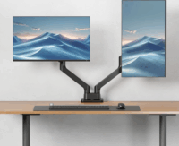 ACT AC8342 17"-35" LCD TV / Monitor Gázrugós asztali tartó kar - Fekete (2 kijelző)