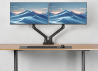 ACT AC8342 17"-35" LCD TV / Monitor Gázrugós asztali tartó kar - Fekete (2 kijelző)