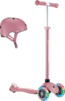 Globber Primo Plus Lights Háromkerekű gyerek roller sisakkal - Rózsaszín