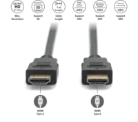 Digitus AK-330107-010-S High Speed HDMI 2.0 apa - HDMI 2.0 apa 4K 30Hz aranyozott kábel 1m - Fekete