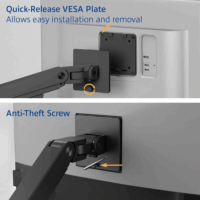 ACT AC8340 17"-49" LCD TV / Monitor Gázrugós asztali tartó kar - Fekete