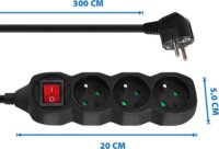 Esperanza ELK211K Túlfeszültség védő elosztó 3 aljzatos 3m - Fekete