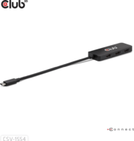 Club3D CSV-1554 USB-C apa - 3x HDMI anya Átalakító Adapter
