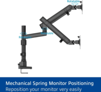 ACT AC8328 17"-35" LCD TV / Monitor asztali tartó kar - Fekete (2 kijelző)