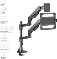 ACT AC8341 17"-49" LCD TV / Monitor asztali tartó kar + Laptop állvány - Fekete