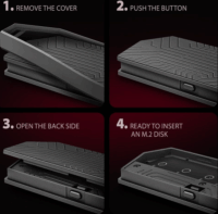 Axagon EEM2-GAM M.2 NVMe & SATA USB-C Külső SSD ház - Fekete