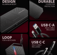 Axagon EEM2-GAM M.2 NVMe & SATA USB-C Külső SSD ház - Fekete