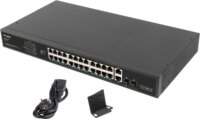 Lanberg RSFE-24P Fémházas 24-port PoE Gigabit Rack Switch