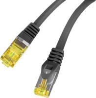 Lanberg PCF6A-10CU S/FTP Cat6a RJ45 Patch kábel 0.25m - Fekete