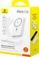 Baseus Airpow2 Qi2 Powerbank USB-A + Type-C + Wireless / 10000mAh 22.5W - Fehér