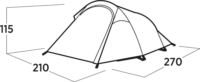 Easy Camp Reindal 3 Alagút sátor 3 személyes 270 x 210 x 115 cm - Zöld