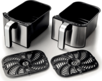 Ariete 4625/00 Dual Metal Air Fryer Forrólevegős sütő 2x4.5L 2100 Watt - Fekete / Ezüst