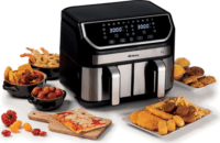 Ariete 4625/00 Dual Metal Air Fryer Forrólevegős sütő 2x4.5L 2100 Watt - Fekete / Ezüst