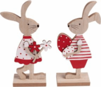 Fa nyuszi figura dekoráció 18 cm - Többféle