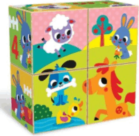 Kids Hits Fa puzzle építőkocka - Vidám farm