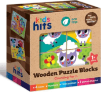 Kids Hits Fa puzzle építőkocka - Vidám farm