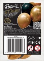 Godan Beauty and Charm léggömb csomag 30 cm - Arany/Fekete (5 db/csomag)