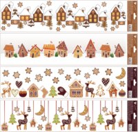 Mézeskalács házak és függő díszek matricacsomag 64 x 15 cm - Többféle