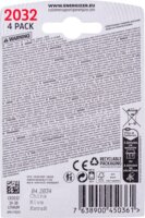 Energizer CR2032 Eco Lítium Lapos elem 3V (4 db / csomag)