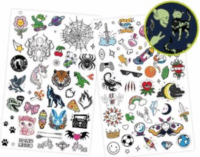 BUKI Sötétben világító Lemosható tetoválás szett (75db/csomag)