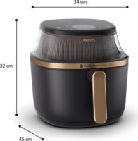 Philips NA 342/00 AirFryer Okos Forrólevegős sütő 7,2L 2000 Watt - Fekete