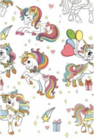 Papír asztalterítő Színes unikornis mintával (120 x 180 cm)