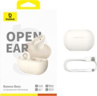 Baseus Bass 15 Clip Bluetooth Fülhallgató Headset Töltőtokban - Fehér