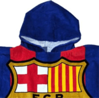 FC Barcelona Baba poncsó törölköző (60 x 120 cm) - Kék/Piros mintás