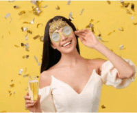 Partiszemüveg „Happy New Year" felirattal - Arany