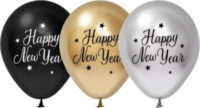 Godan Beauty&Charm Dekorációs lufiszett „Happy New Year" felirattal 30 cm (5 db/csomag)