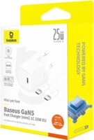 Baseus GaN5 1xUSB-C Hálózati töltő 25W - Fehér