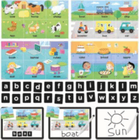 Headu Mágnestábla betűkkel és képkártyákkal oktató játék - Angol