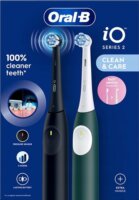 Braun Oral-B iO Series Szónikus Elektromos Fogkefe 2db - Fekete / Zöld