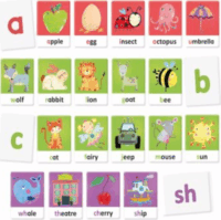 Headu Betű és szótanulás Montessori fejlesztő játék 36 kártyával - Angol