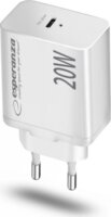 Esperanza Quick Power Charger USB-C Hálózati Töltő Adapter 20W - Fehér