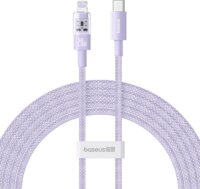 Baseus Gem USB-C apa - Lightning apa Adat és gyorstöltő kábel 2m - Lila