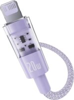 Baseus Gem USB-C apa - Lightning apa Adat és gyorstöltő kábel 2m - Lila