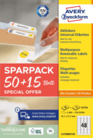 Avery Zweckform L4736REV-65 45,7 x 21,2 mm Címke tintasugaras és lézer nyomtatóhoz (3120 db / csomag)