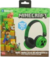 OTL MC1231 Minecraft Creeper Wireless Gyerek Fejhallgató Headset - Zöld mintás