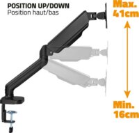 Advance ADV-ARM1M MecaMount Single 17"-32" TV / Monitor asztali tartó kar - Fekete