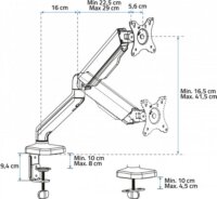 Advance ADV-ARM1M MecaMount Single 17"-32" TV / Monitor asztali tartó kar - Fekete