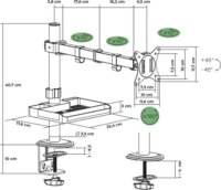 Advance ADV-ARM11F XtendMounts Single 17"-32" TV / Monitor asztali tartó kar - Fekete