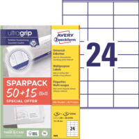 Avery Zweckform 6602 70x36 mm Címke tintasugaras és lézer nyomtatóhoz (1560 db / csomag)